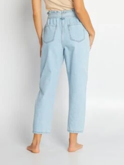 Vaquero Mom Con Cinturón - Azul -TrendyModa Ventas vaquero mom con cinturon azul aof04 4 frb3