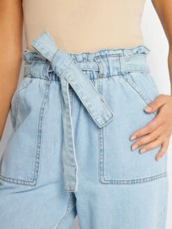 Vaquero Mom Con Cinturón - Azul -TrendyModa Ventas vaquero mom con cinturon azul aof04 4 frb4