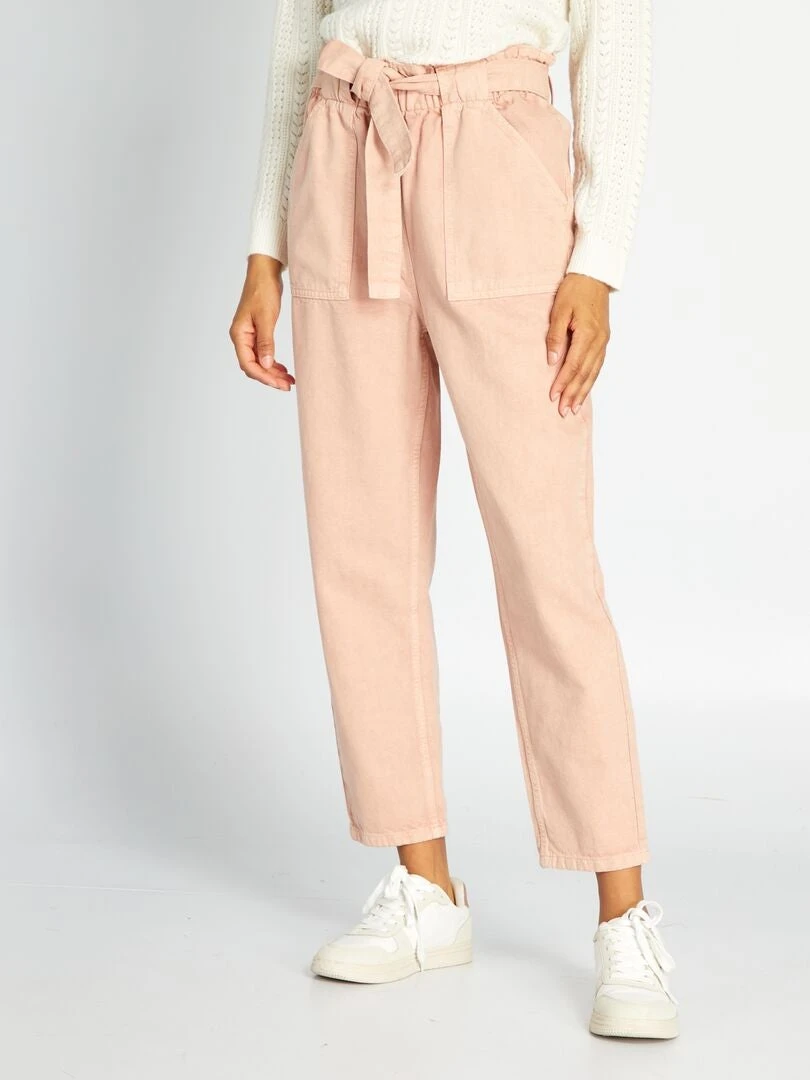 Vaquero Mom Con Cinturón - Rosa 3 Vaquero Mom Con Cinturón - Rosa