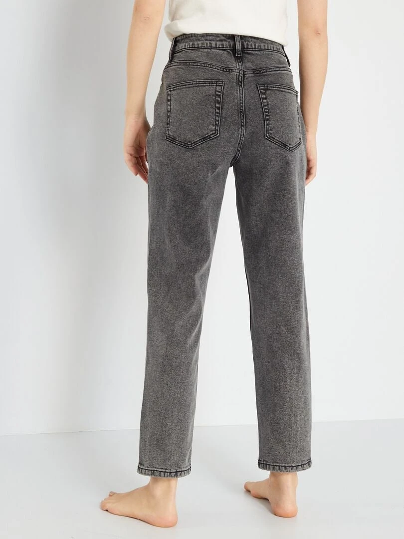 Vaquero Mom Con Talle Muy Alto - L32 - GRIS 5 Vaquero Mom Con Talle Muy Alto - L32 - GRIS - Imagen 3