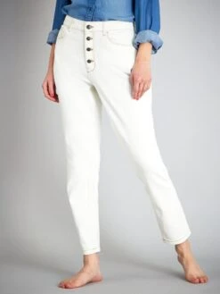 Vaquero Mom Con Talle Muy Alto - L34 - BLANCO -TrendyModa Ventas vaquero mom con talle muy alto l34 blanco zk671 2 frb4