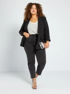 Vaquero Mom De Tiro Alto L34 - 5 Bolsillos - NEGRO -TrendyModa Ventas vaquero mom de tiro alto l34 5 bolsillos negro acm11 1 frb2