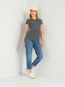 Vaquero Mom Premamá Elástico - AZUL