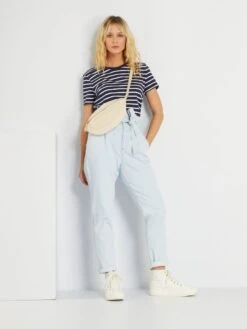 Vaquero Paperbag Con Cinturón - AZUL -TrendyModa Ventas vaquero paperbag con cinturon azul zo187 1 frb3