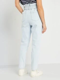 Vaquero Paperbag Con Cinturón - AZUL -TrendyModa Ventas vaquero paperbag con cinturon azul zo187 1 frb4