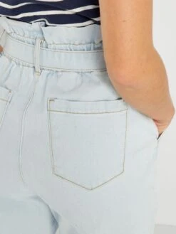 Vaquero Paperbag Con Cinturón - AZUL -TrendyModa Ventas vaquero paperbag con cinturon azul zo187 1 frb6