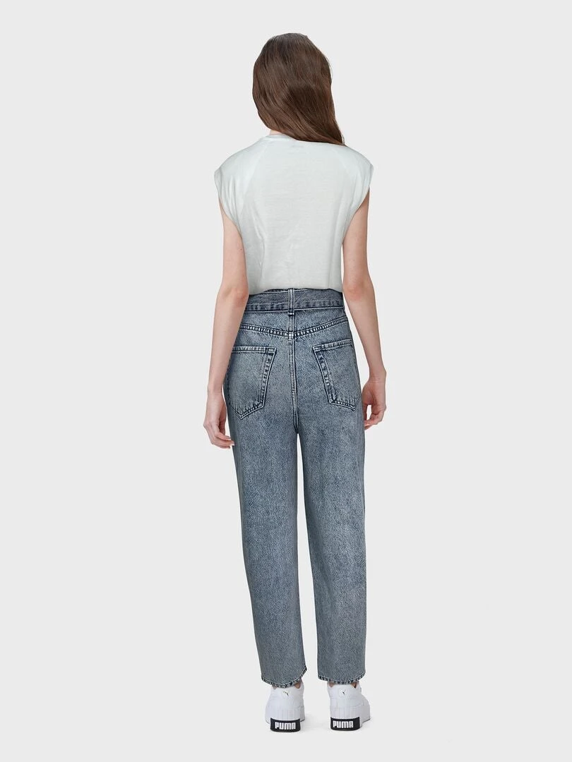 Vaquero Recto Paper Bag De Talle Alto - NIEVE_AZUL 4 Vaquero Recto Paper Bag De Talle Alto - NIEVE_AZUL - Imagen 2