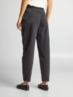 Vaquero Recto Paper Bag De Talle Alto - NIEVE_NEGRA -TrendyModa Ventas vaquero recto paper bag de talle alto nievenegra axl65 1 frb3