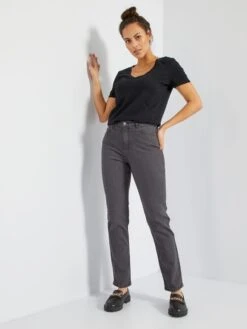 Vaquero Regular De Tiro Alto - L34 - GRIS