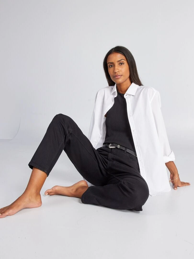 Vaquero Regular De Tiro Alto - L34 - NEGRO_DENI 4 Vaquero Regular De Tiro Alto - L34 - NEGRO_DENI - Imagen 2