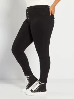 Vaquero Skinny De Talle Alto - Negro -TrendyModa Ventas vaquero skinny de talle alto negro vl758 1 frb3