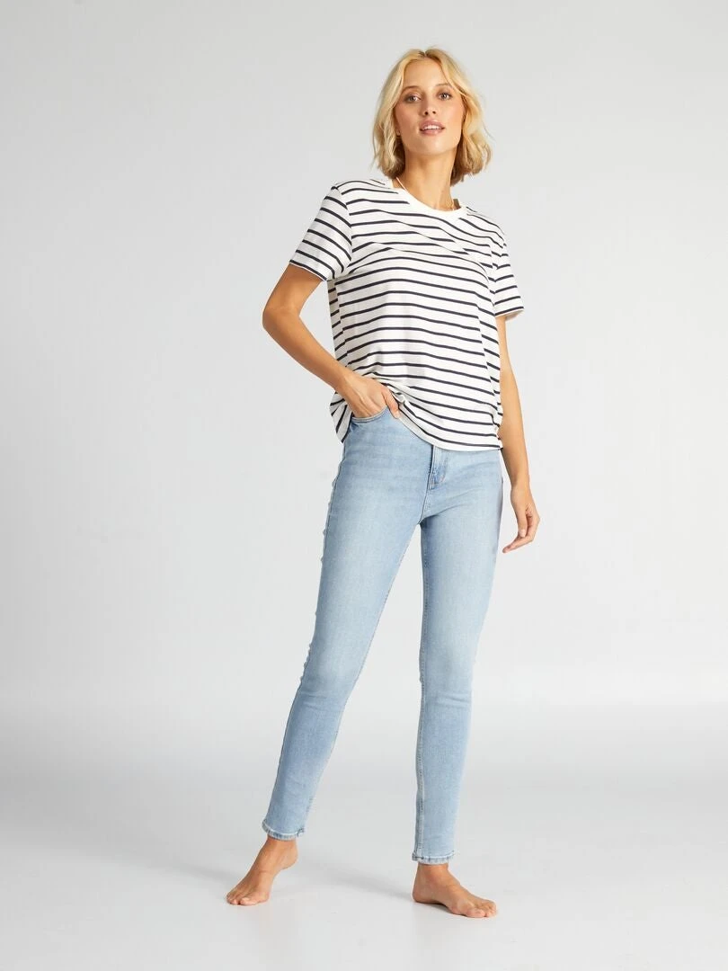 Vaquero Skinny De Tiro Alto - L32 - Azul 3 Vaquero Skinny De Tiro Alto - L32 - Azul