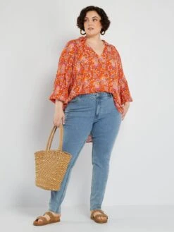 Vaquero Slim De Talle Alto - L34 - Azul