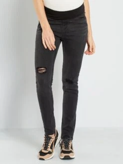 Vaquero Slim Premamá L30 Banda Baja - NEGRO