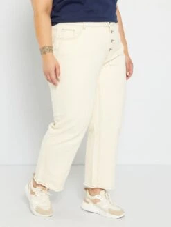 Vaquero Wide Leg Cropped - 5 bolsillos - Crudo -TrendyModa Ventas vaquero wide leg cropped 5bolsillos crudo zn834 1 frb3