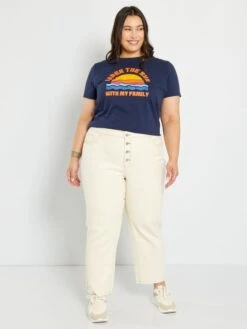 Vaquero Wide Leg Cropped - 5 bolsillos - Crudo -TrendyModa Ventas vaquero wide leg cropped 5bolsillos crudo zn834 1 frb6