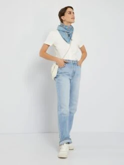 Vaquero Wide Leg De Talle Alto - Azul