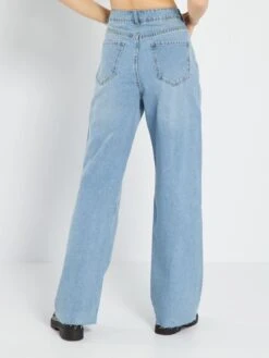 Vaquero Wide Leg De Tiro Alto - AZUL -TrendyModa Ventas vaquero wide leg de tiro alto azul zr566 1 frb3