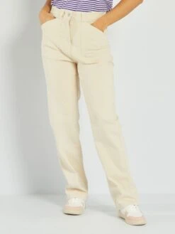 Vaquero Wide-leg De Tiro Alto - BEIGE -TrendyModa Ventas vaquero wide leg de tiro alto beige alh26 1 frb3