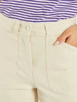 Vaquero Wide-leg De Tiro Alto - BEIGE -TrendyModa Ventas vaquero wide leg de tiro alto beige alh26 1 frb5