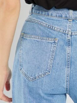 Vaquero Wide Leg De Tiro Alto Entallado - AZUL -TrendyModa Ventas vaquero wide leg de tiro alto entallado azul ajj21 2 frb6