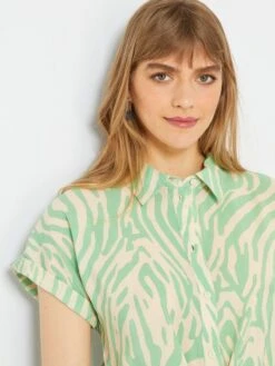Vestido Camisero 'cebra' 'JDY' - VERDE -TrendyModa Ventas vestido camisero cebra jdy verde aih43 1 frb3