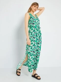 Vestido Camisero Con Cinturón Anudable 'JDY' - VERDE -TrendyModa Ventas vestido camisero con cinturon anudable jdy verde ail72 3 frb5