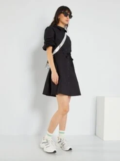 Primera página -TrendyModa Ventas vestido camisero corto con cinturon negro ame09 4 frb2