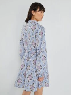 Vestido Camisero Corto Con Cinturón - PURPURA -TrendyModa Ventas vestido camisero corto con cinturon purpura ame09 3 frb4