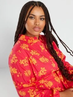 Vestido Camisero Corto Con Cinturón - ROSA -TrendyModa Ventas vestido camisero corto con cinturon rosa aev14 1 frb5