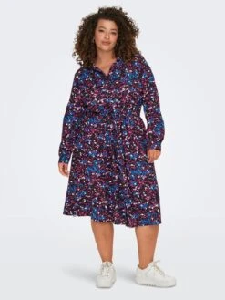 Vestido Camisero Corto 'Only Carmakoma' - NEGRO 1