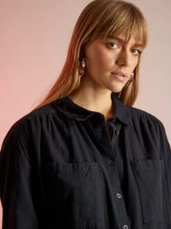 Vestido Camisero De Cuadros - NEGRO -TrendyModa Ventas vestido camisero de cuadros negro zi677 1 frb3