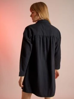 Vestido Camisero De Cuadros - NEGRO -TrendyModa Ventas vestido camisero de cuadros negro zi677 1 frb4