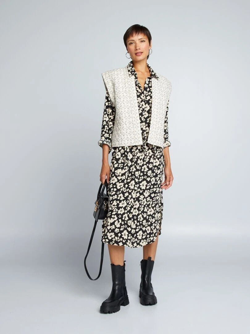 Vestido Camisero De 'flores' 'JDY' - NEGRO 4 Vestido Camisero De 'flores' 'JDY' - NEGRO - Imagen 2