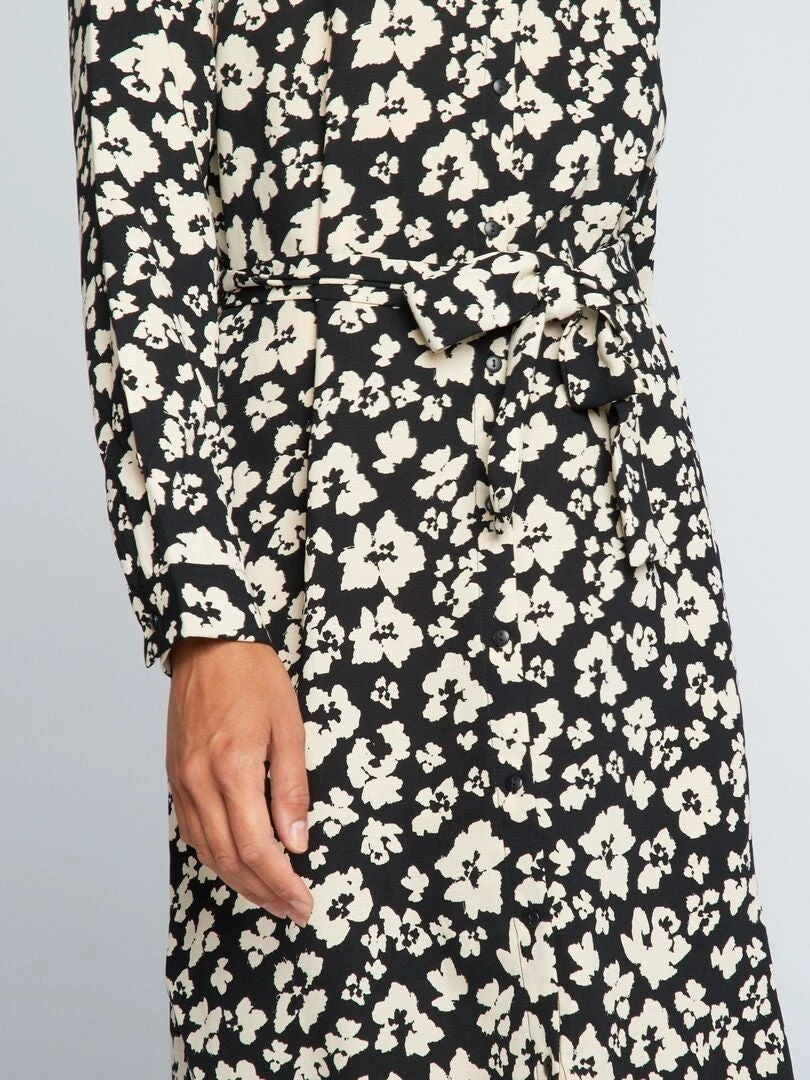 Vestido Camisero De 'flores' 'JDY' - NEGRO 5 Vestido Camisero De 'flores' 'JDY' - NEGRO - Imagen 3