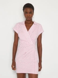 Vestido Camisero De Rayas - ROSA -TrendyModa Ventas vestido camisero de rayas rosa amm13 1 frb5