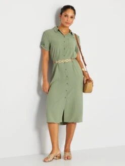 Vestido Camisero Largo Medio 'JDY' - KAKI