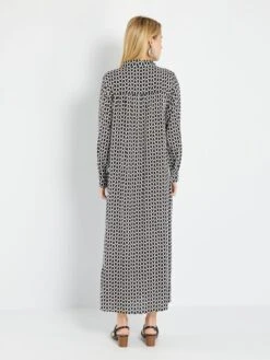 Vestido Camisero Largo Y Estampado - YO_GEOM -TrendyModa Ventas vestido camisero largo y estampado yogeom adz98 2 frb4