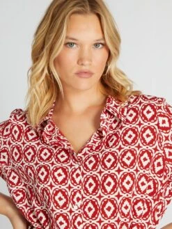 Vestido Camisero 'Only Carmakoma' - ROJO -TrendyModa Ventas vestido camisero only carmakoma rojo amd85 1 frb4