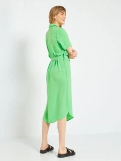 Vestido Camisero Vaporoso 'JDY' - VERDE -TrendyModa Ventas vestido camisero vaporoso jdy verde aih45 4 frb3