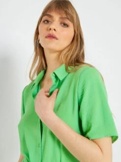 Vestido Camisero Vaporoso 'JDY' - VERDE -TrendyModa Ventas vestido camisero vaporoso jdy verde aih45 4 frb4