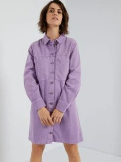 Vestido Camisero Vaquero - Morado 9 Vestido Camisero Vaquero - Morado -TrendyModa Ventas vestido camisero vaquero morado zn779 2 frb3