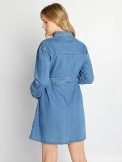 Vestido Camisero Vaquero Premamá - DOBLE_STO -TrendyModa Ventas vestido camisero vaquero premama doblesto anp24 1 frb3