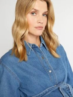 Vestido Camisero Vaquero Premamá - DOBLE_STO -TrendyModa Ventas vestido camisero vaquero premama doblesto anp24 1 frb4