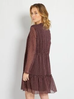 Vestido Con Cuello Panadero - Burdeos -TrendyModa Ventas vestido con cuello panadero burdeos za847 1 frb3