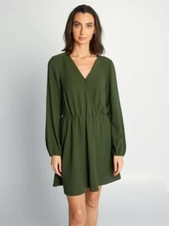 Vestido Con Escote Cruzado - KOMU VERDE 10 Vestido Con Escote Cruzado - KOMU VERDE -TrendyModa Ventas vestido con escote cruzado komu verde asa95 3 frb4