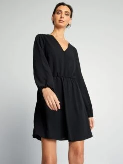 Vestido Con Escote Cruzado - Negro -TrendyModa Ventas vestido con escote cruzado negro asa95 2 frb3