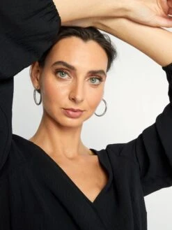 Vestido Con Escote Cruzado - Negro -TrendyModa Ventas vestido con escote cruzado negro asa95 2 frb5