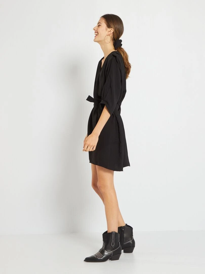 Vestido Corto Cero Residuos + Coletero - 2 Piezas - Negro 4 Vestido Corto Cero Residuos + Coletero - 2 Piezas - Negro - Imagen 2