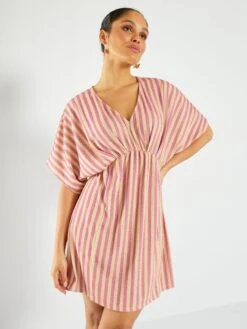 Vestido Corto Con Brillos - ROSA 9 Vestido Corto Con Brillos - ROSA -TrendyModa Ventas vestido corto con brillos rosa zq784 1 frb3